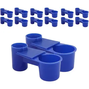 Automatic Bird Drinker Cups 12pcs Pigeon Water Bottle Feeder for Cage(Blue)