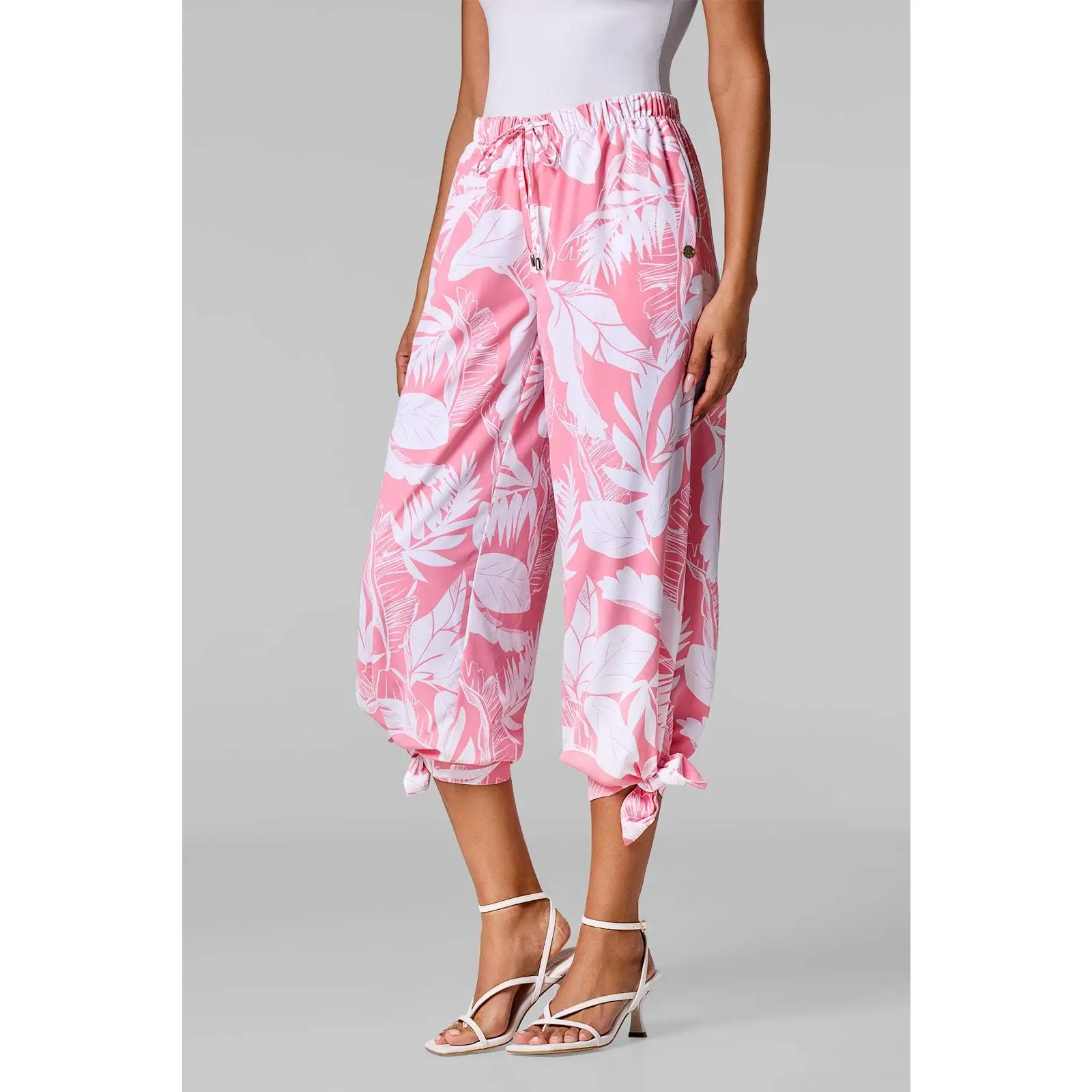 Women's Petra Wide Leg Pant | Flamingo Pink Palm Paradise