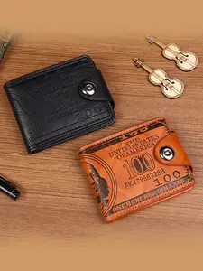 Father's Day Gifts, Men's Letter Pattern Short Wallet, Casual PU Leather Bifold Wallet with Card Slots, Business Minimalist Wallet for Daily Life, Wallet Cards Storage