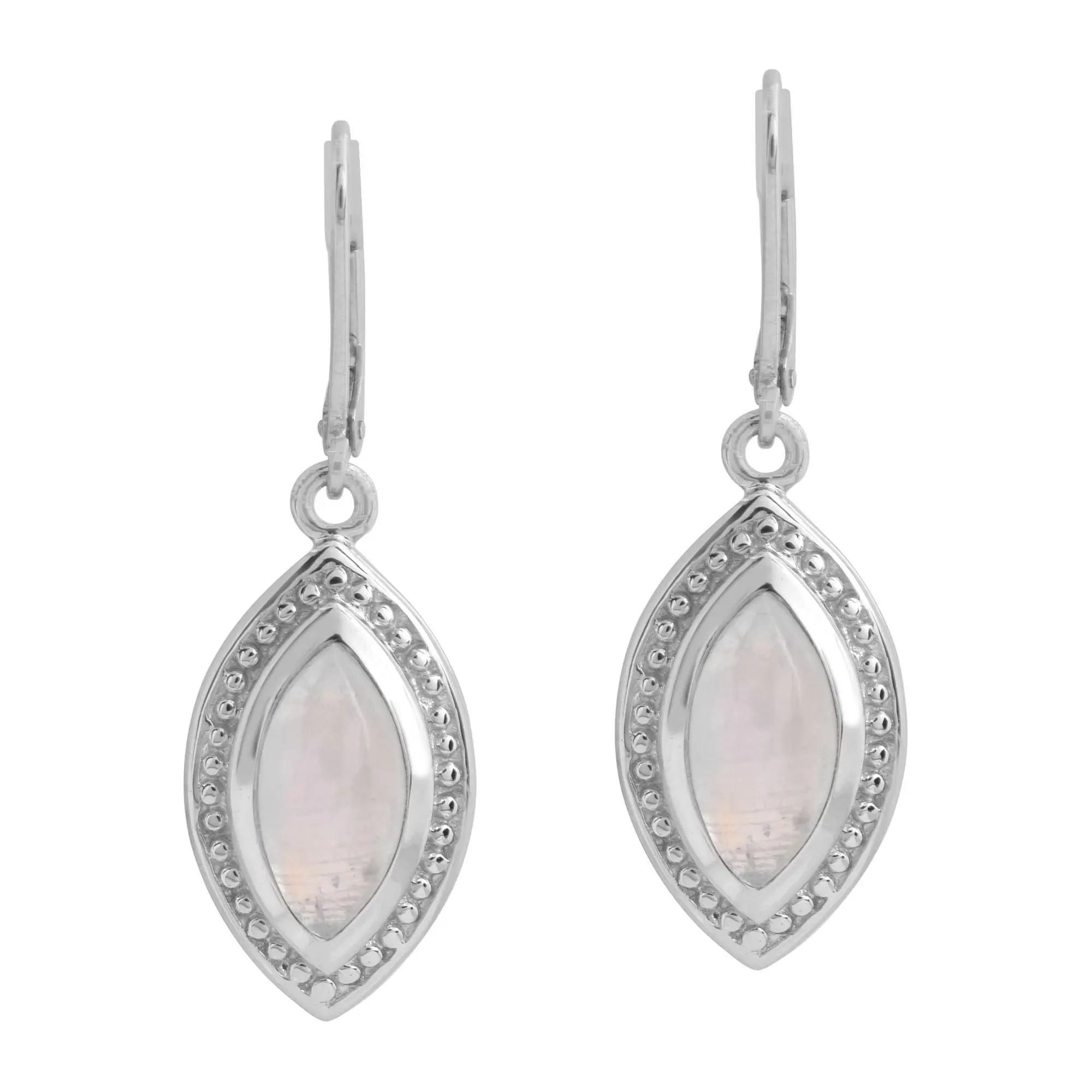 Affinity Gems Marquise Cut Moonstone Dangle Ear rings, Sterlin