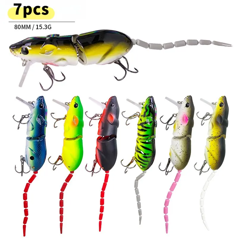 Multi-Jointed Rat Swimbait, 80-85mm Sinking Hard Bait with Lifelike Action for Deep Fishing, a Versatile Choice with Precision Weight for Bass & Snakehead, Deep Penetration, All-Level Hunter