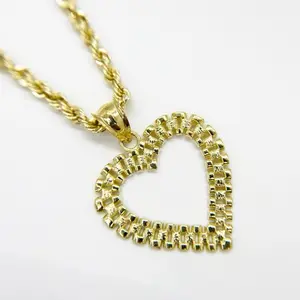 10k Solid Gold Rollie Heart Love Charm Pendant Necklace Gift for Women Girl - Elegant Rollie Design, Perfect Jewelry Gift for Her