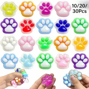 Soft Mini Cat Paw Squeeze Toy Set, Cute Sensory Toys, Handmade Soft Silicone Sticky Toys, Stress Relief Relaxation Toys