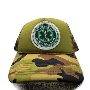 DumbLoud Medical Unit Trucker Hat - Green & White, Mesh Back, Adjustable Snapback, Embroidered Logo, Structured Front, Clinical Aesthetic, Hospital-Grade Precision, Streetwear Style