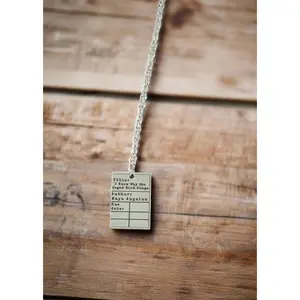 Banned Books Necklace | Library Card Charm | Book Lover Gift for Readers