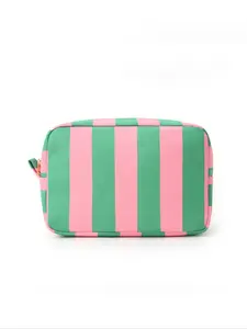 Striped Corduroy Makeup Bag, Cosmetic Bag, Cosmetics Bag, Makeup Organizer Pouch, Simple Fashion High Aesthetic Storage Bag, Large Capacity Travel Portable Wash Bag, Cosmetic Travel Bags, Casual Style, All Seasons