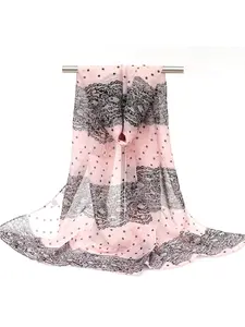 Women's Polka Dot Scarf, 150cm Polyester, Fashion Accessory, Casual and Stylish, Perfect Gift, All Seasons, Loose-Fitting