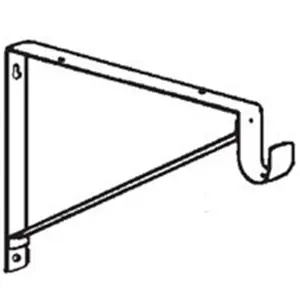 212 MAIN Knape & Vogt Mfg RP-0045-WT White Shelf & Rod Bracket, Deep Shelves Support, Snap-In Pole Slide-Thru Rod