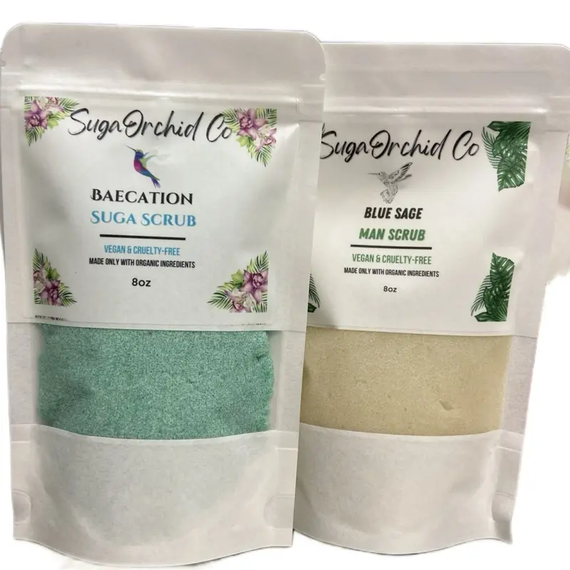 Polish Me. Suga Scrub Grab Bag 8OZ 236 mL Gentle Exfoliating for All Skin Types Eczema Friendly All Organic Ingredients Vegan Cruelty Free