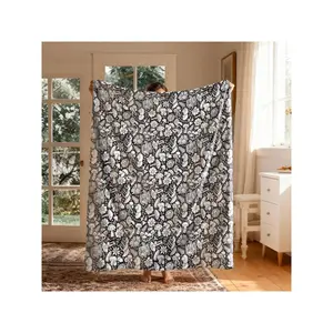 1pc Mushroom Series Coloring Blanket - Long Flannel Coloring Book Bedspread, Soft And Warm All-Season Use With Blank Pages, Comfortable Gift For Mushroom Lovers, Mushroom Decor, Allseason Blanket, Cozy Blanket, Durable Blanket, Highquality Print-30*40in