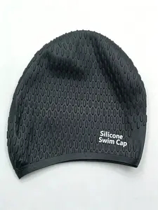 Adult Women's Silicone Swimming Cap, Water Drop Design, Extra Large Bubble Swim Cap, Super Elastic Waterproof Ear Protection, Long Hair Comfortable