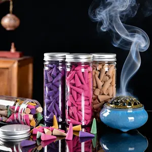 200pcs Lavender & Sandalwood Incense Cones, Home Fragrance Tower Incense, Bathroom Deodorizer, Long-Lasting Aroma, Perfect for Daily Use
