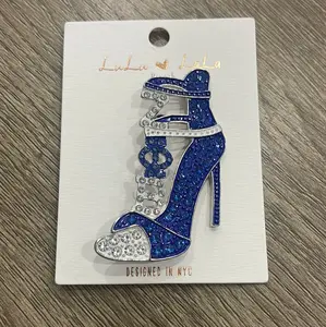 ZPB - Zeta Phi Beta Sorority Lapel Pin - Jeweled High Heel