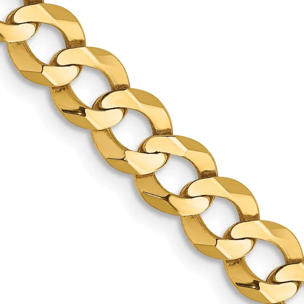 10k Yellow Gold 5.9 mm Lightweight Flat Cuban Chain (13.39 grams)
