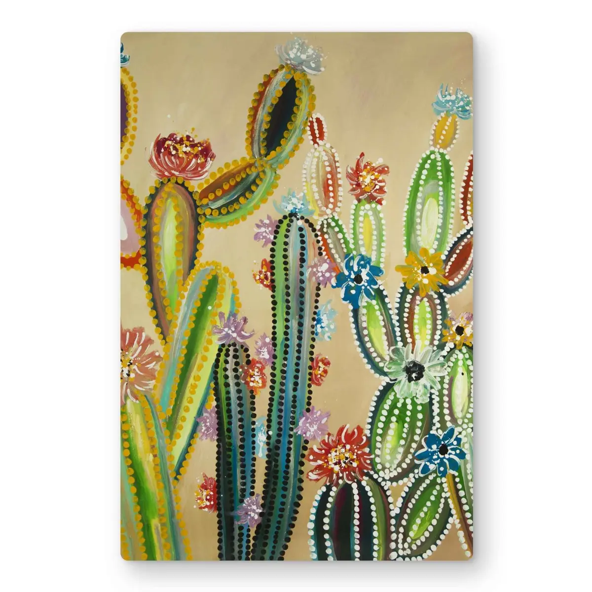212 MAIN Vibrant Desert Gems Green Aluminium Metal Photo Print Artwork, 12x18 in, Eco-Friendly Hangable Contemporary Home Inspo Wall Decor for Bedroom, Office