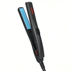Portable 0.5" Mini Flat Iron | 180°C Fast Heat-up, 5.9ft Swivel Cord | Ideal for Ends, Fringes & Travel