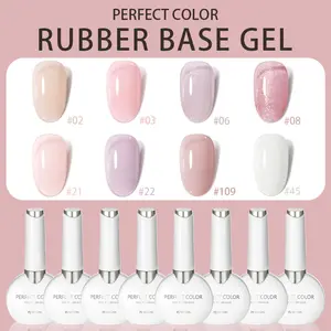 PERFECT COLOR 12ml Builder Gel for Nails Neutral Gel Nail Polish 8 Colors Nail Strengthener Hard Gel for Nails Extension Gel Purple Gel Nail Polish High Gloss Soak Off U V Gel Nail French Nail Manicure Salon DIY Polygel Nails