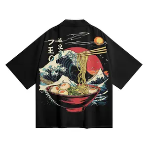 K02 Niepce Black Japanese Streetwear Lightweight Ramen Kimono for Men
