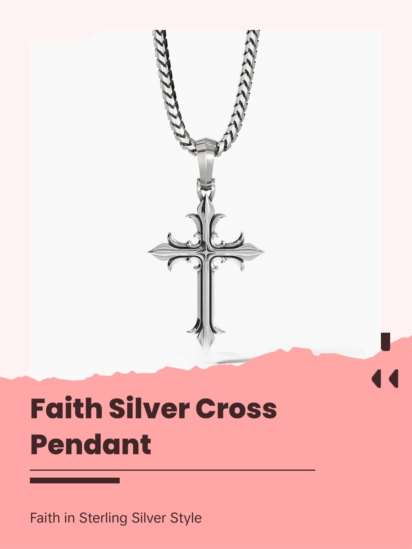 Faith, Silver Cross Pendant Faith, Silver Cross Pendant