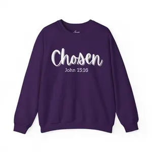 Chosen Faith Crewneck Sweatshirt, Inspirational Christian Apparel, Cozy Unisex Fit for All Seasons, Soft Modest Aesthetic Casual Fabric, Everyday Wear & Bible Study Nights, Minimalist Christian Vibes, Oversized Fit, Faith Girl Aesthetic & Modest Outfits