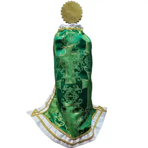 Capa para San Judas de 12"-24" Pulgadas Brand New (SOLO LA CAPA) Cape for St Jude 12"-24" Inches Tall with Green and Gold Accents Religious Decor Ornaments (ONLY THE CAPE) Decoration