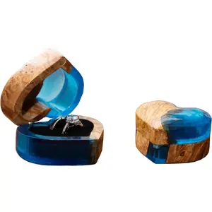 Heart Shaped Ring  Box,  organizers and storage,Personalized Wooden Ring Box, Double Slotted Ring Holder, Wedding, Engagement, Proposal, Birthday and Anniversary  Display Box