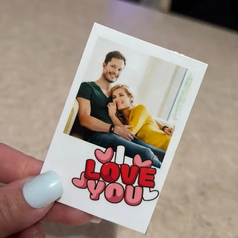 Valentines Day Fridge Magnets with 'I Love You' Design and Couple Photo for Romantic Decor