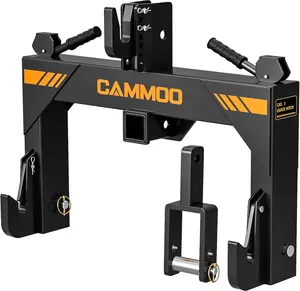 CAMMOO 3-Point Quick Hitch with 2" Receiver＆Extra Versatile Adapter, Adaptation to Category 1, No Bushing Required, 3000LBS Lift Capacity, 5 Level Adjustable Bolt &Reinforcing Rib Design
