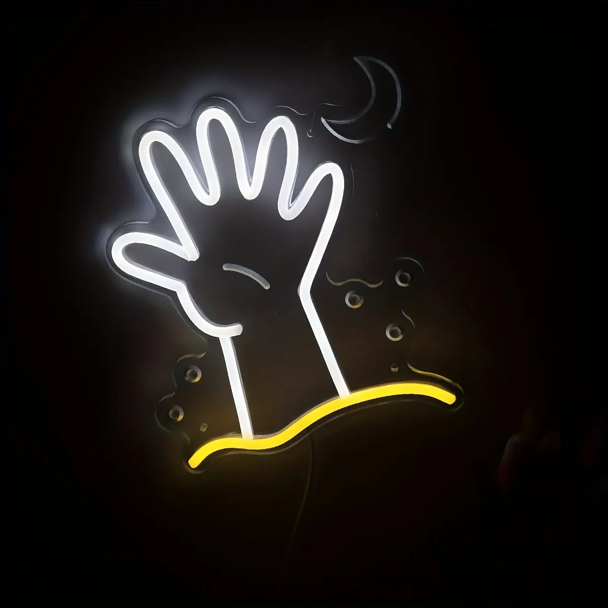 One Piece of a Luminous, Spooky Skeleton Hand LED Neon Sign, Perfect for Decorating Haunted Houses, Halloween Parties, Horror-Themed Rooms, Bars, Gaming Spaces, Eerie Bedrooms, Halloween Arcades,