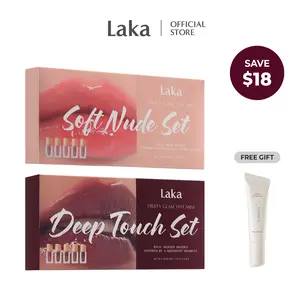 [Laka] Mini Fruity Glam Tint Set (2 options) - Glossy Lip Tint with a Lightweight, Non-Sticky Feel that Leaves a Transfer-Proof Stain