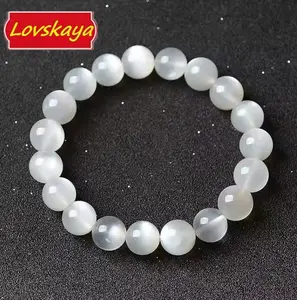 White Moonstone Natural Crystal Bead Bracelet Fashionable & Elegant Unisex Jewelry for Various Occasions