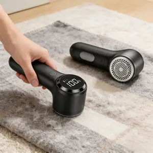ISUNMEA Fabric Shaver, Electric Lint Remover, Rechargeable Lint Shaver, Household Essentials for Clothes, Upholstery, Furniture, Sweater Defuzzer to Remove Pilling, Battery Operated, Black