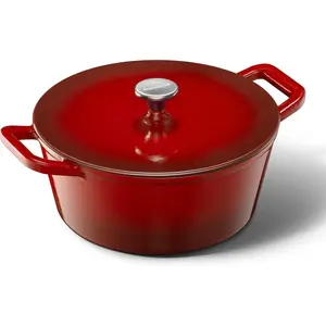 6QT Cast Iron Dutch Oven Pot with Lid, Heavy Duty Dual Handle, Oven Safe up to 500 ℉ , Compatible with All Cooktops, Ideal for Bread Baking Braising Roasting Sourdough Baking