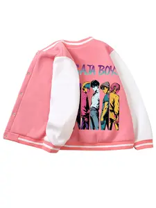 Teenage Boys & Girls Graphic Baseball Jersey, Huntrix Kids' Sportswear, Christmas Halloween, Outdoor Activities Clothing