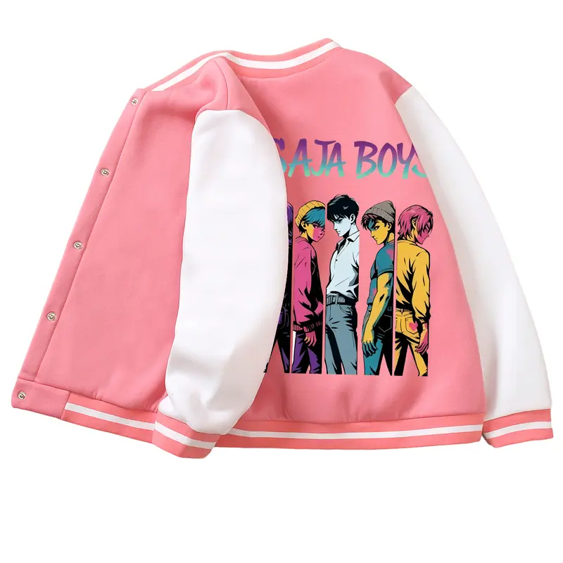Teenage Boys & Girls Graphic Baseball Jersey, Huntrix Kids' Sportswear, Christmas Halloween, Outdoor Activities Clothing