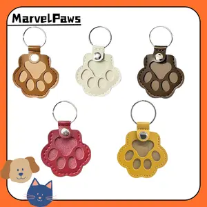 Cat and Dog Hair Keychain Owners to Collect and Commemorate, Portable PU Leather tag for DIY Cat/Dog Paw Print & Hair Storage, MarvalPaws