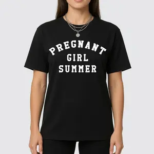 Summer Statement Maternity Tee |   Bold Black Pregnancy Announcement Top for Expecting Moms