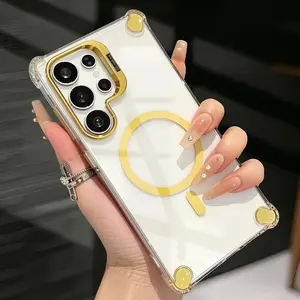 StarTU MagSafe Magnetic Clear Case for Samsung Galaxy S26 / S25 / S24 / S23 / S22 Ultra & Plus, Camera Lens Kickstand Design, Military Drop Protection, Strong Magnetic Wireless Charging, Slim Anti-Yellow Shockproof Phone Cover, Candy Color