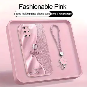 Suitable for [Galaxy S20+] high-end phone case🥰，drop-resistant and fingerprint-resistant，Includes a free four-leaf clover lanyard. Features a premium, minimalist printed design—not sequins YM99