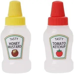 Mini Ketchup Bottles, 25ml Refillable Condiment Squeeze Bottle Salad Dressing Tomato Ketchup Mayo Syrup Squeeze Containers for  Adults Bento Box for Office Worker Bento Box Diner Condiment Mayo