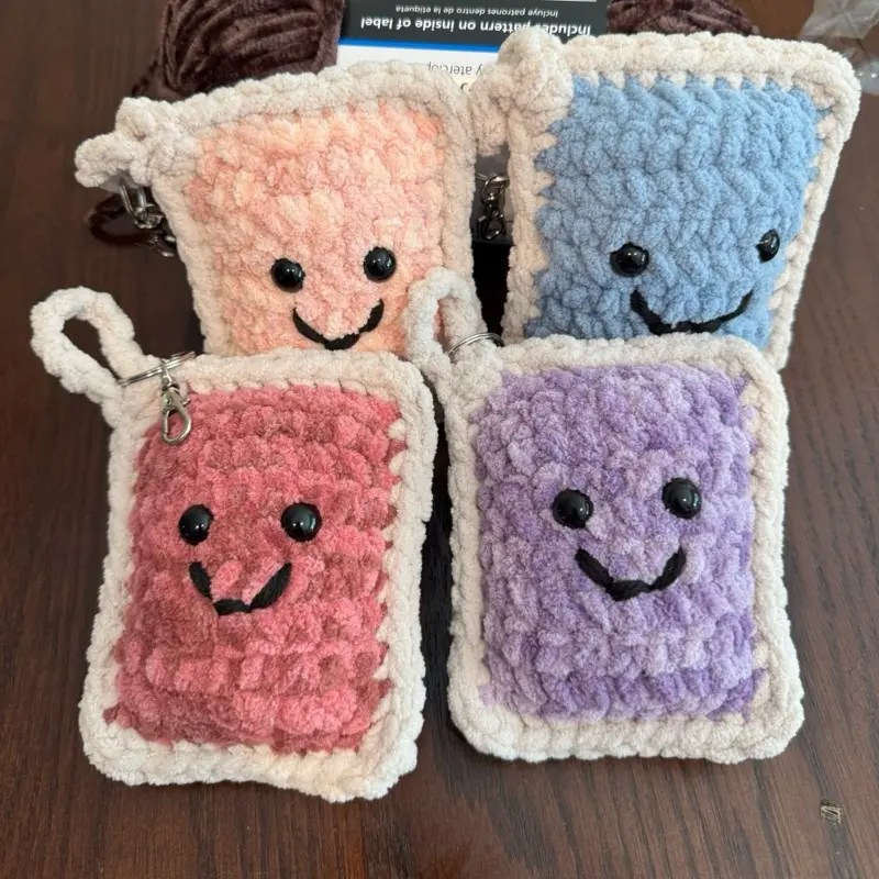 Crochet Pop-Tart Keychain Charm | Cute Plush Food Keychain | Handmade Bag Accessory