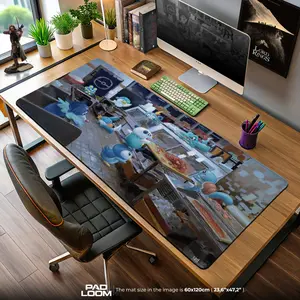 PKM Water-Type Mouse Pad – Piplup & Friends Fish Market Playmat Anime Desk Mat Mousepad Gaming Mat