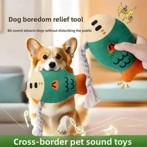 Dog Toy Plush Sound-Making Chubby Fish, Bite-Resistant Plush Doll, Pet Supplies for Small Dogs, Teeth-Grinding, Self-Entertainment Must-Have