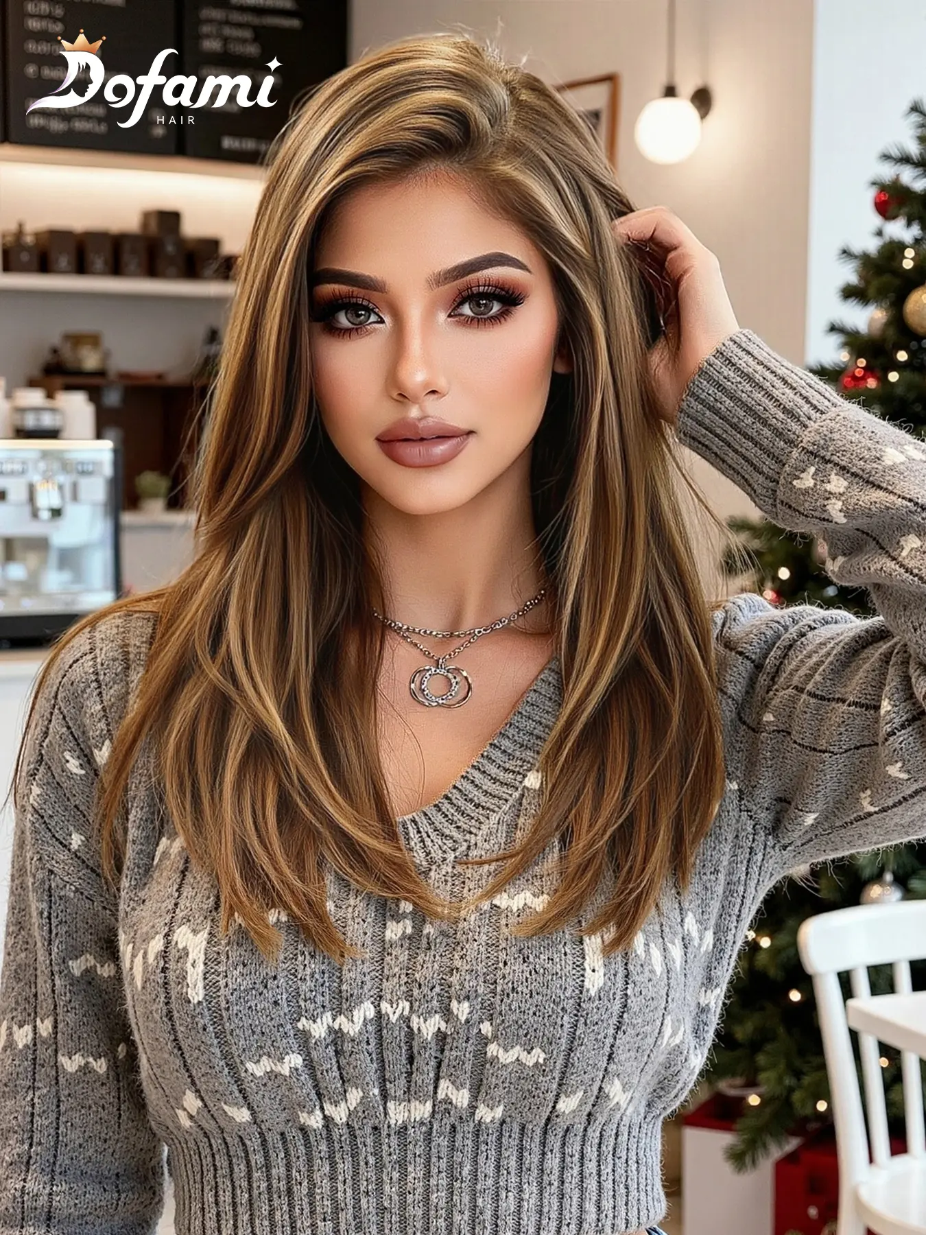 Women's Lace Front Wig Fashion Straight Hair Lace Straight Wigs Synthetic Lace Wig Lightweight Breathable Free Parting Daily Wear High-Quality Versatile Style Lace Frontal Wig