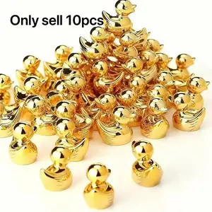 20 Mini Golden Ducks | Resin Mini Yellow Duck Statues, Home Decor Statue, Collectible Figurines, Collectible Room Decor, Loose Ducklings, Crafts, Doll House Decorations, Fairy Garden Land scapes, Party Gifts, Sculpture Desk Decor