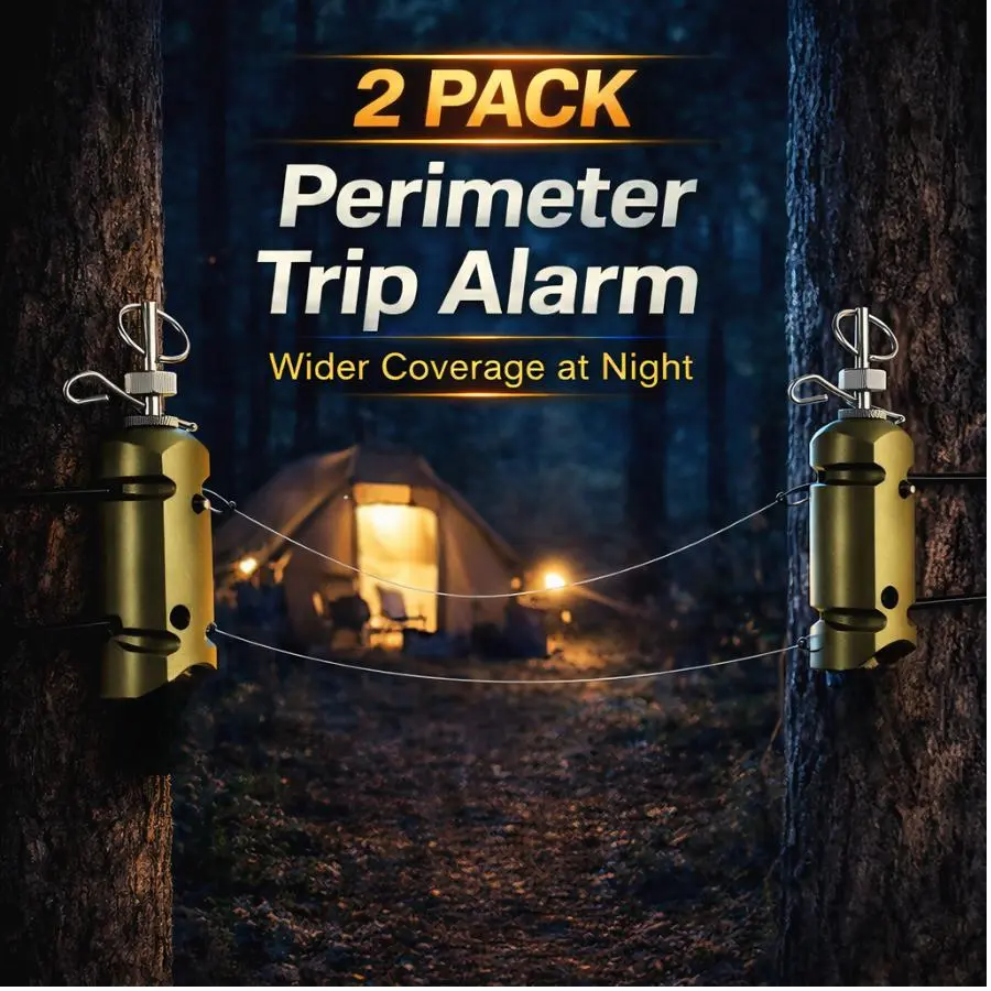 Aluminum Trip Wire Alarm Device  Camping Tent Alarm Outdoor Travel Security Perimeter Early Warning System Scare Animals 2pcs
