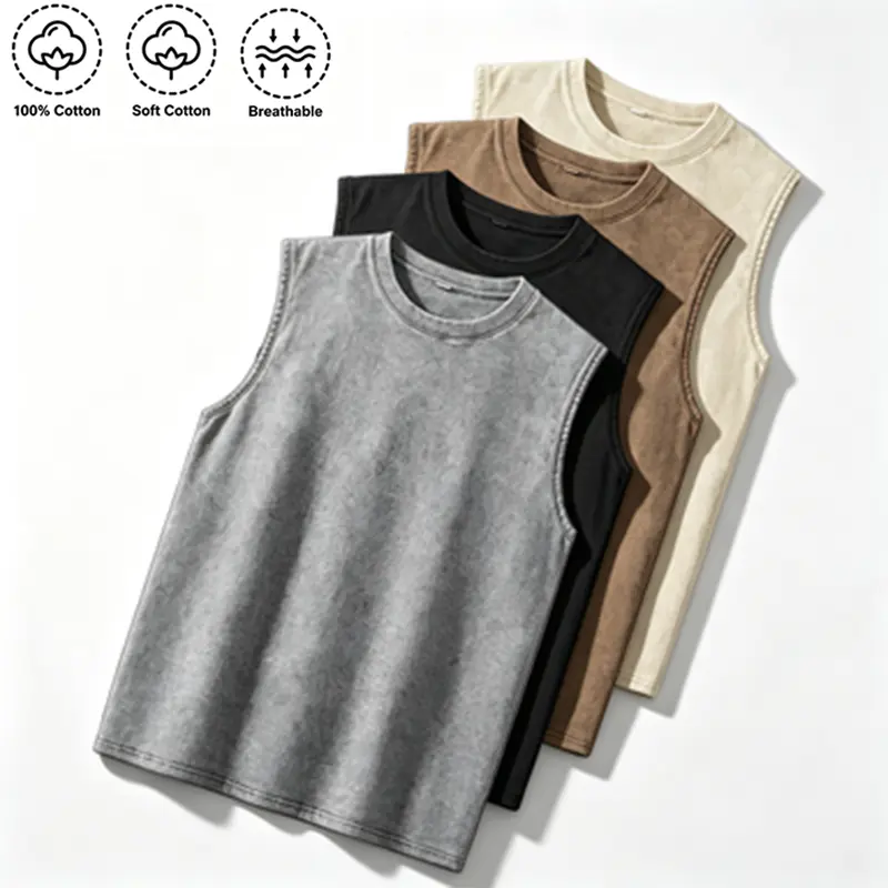 Men’s pure cotton, slightly stretchy, breathable racerback tank top; durable sportswear for all seasons, suitable for running, gym workouts, and various fitness training; men’s summer T-shirts; ’90s vintage men’s clothing. Men’s pure cotton, slightly stretchy, breathable racerback tank top; durable sportswear for all seasons, suitable for running, gym workouts, and various fitness training; men’s summer T-shirts; ’90s vintage men’s clothing.