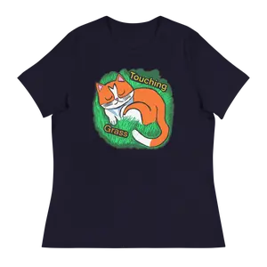 Touching Grass Cat Women's Relaxed T-Shirt