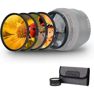 52mm Macro Close-Up Filter Set (+2 +4 +8 +10) with Filter Pouch for  D5500 D5300 D3300 with AF-S DX Nikkor 18-55mm f/3.5-5.6 Lens or  M50 M50 Mark II with EF-M 55-200mm f/4.5-6.3 STM Lens