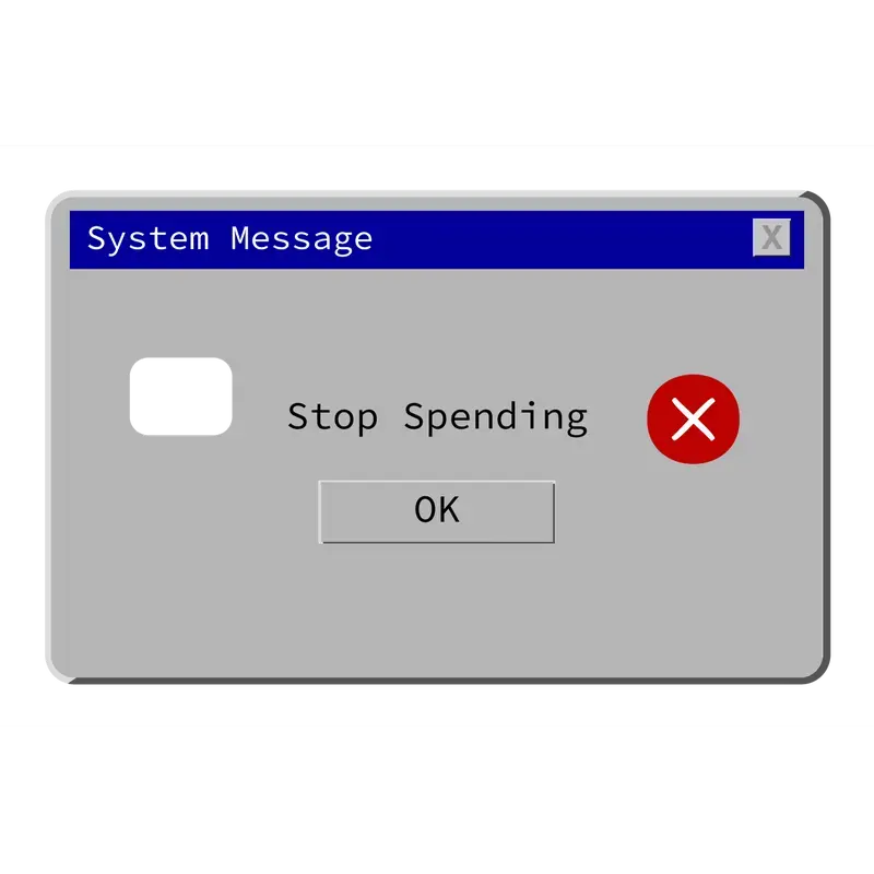 2 PACK Stop Spending Card Skin, Funny Meme Vinyl Decal Sticker